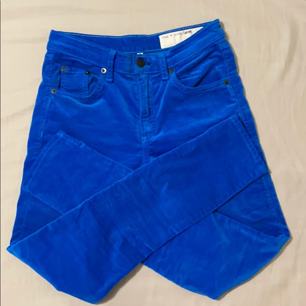 Rag & Bone Blue Velvet Jeans